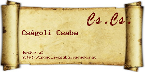 Cságoli Csaba névjegykártya